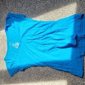 Blue Miley Cyrus shirt